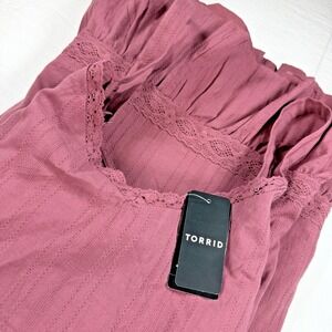 Torrid Mini Drop Waist Lace Trim Dress * Wild Ginger * 14-16 1X * New With Tag *